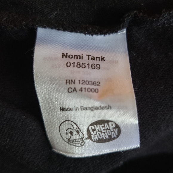 💀Cheap Monday - Black Nomi Tank - Size XXS - Picture 5 of 6
